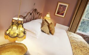 Original Bedstead company Athalone brass bed at The House at Hawes B&B in Hawes