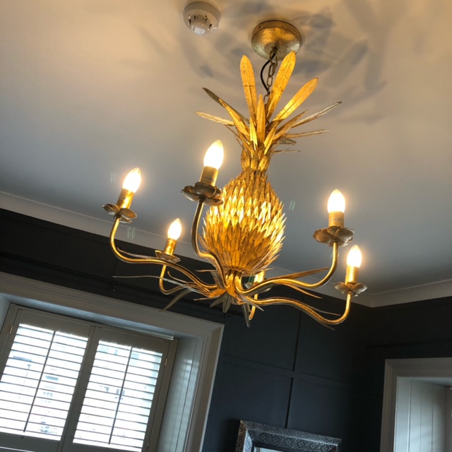 pineapple light in The Library at The House at Hawes